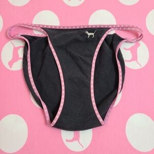 VTG VS PINK Graphic Cotton Double String Bikini Panty Size XS
